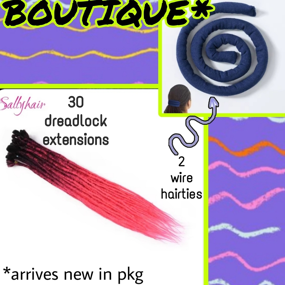 Pink and Black Dreadlock Extensions